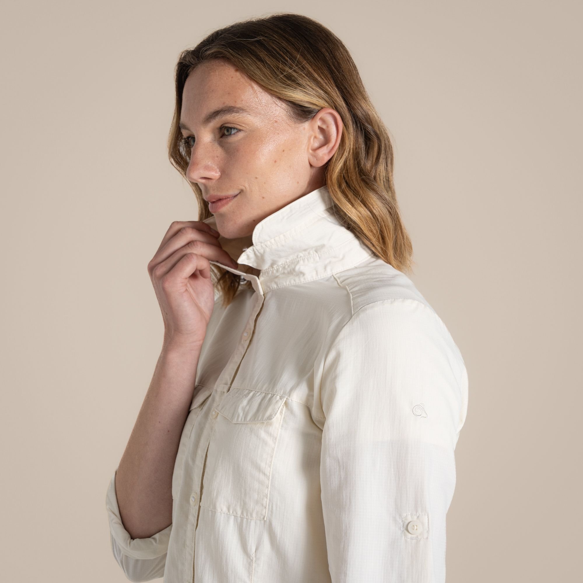 Craghoppers Craghoppers Women's Nosilife Adventure' Long Sleeved Shirt With Insect Repellent Technology in Ecru - 4