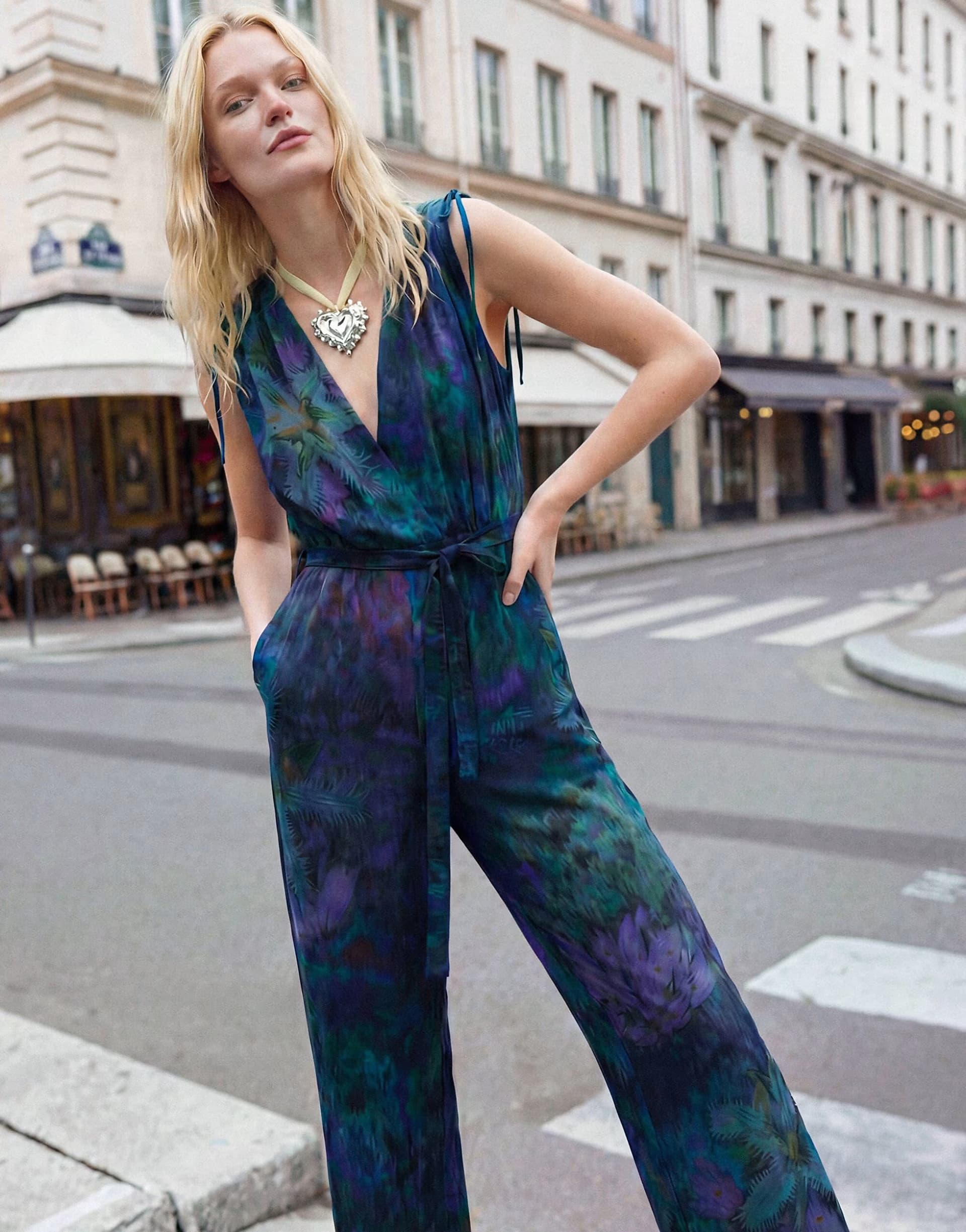 ASOS Desigual Night garden jumpsuit in blue