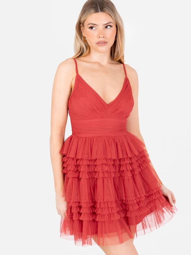 Anaya with Love Anaya with Love Women's Ruffle Cami Mini Dress in Red - 2