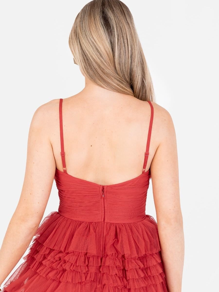 Anaya with Love Anaya with Love Women's Ruffle Cami Mini Dress in Red - 4