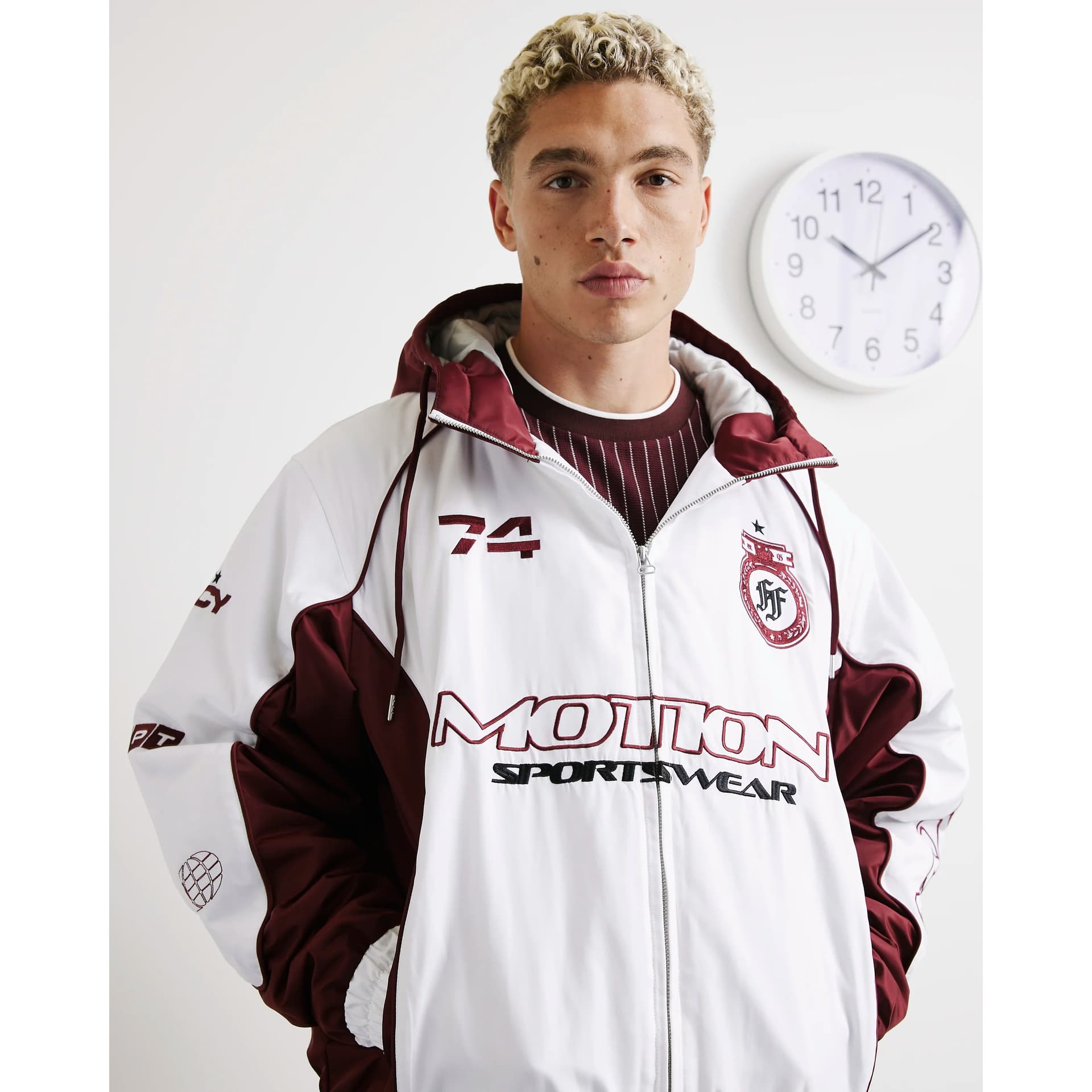 River Island Mens River Island White Motion Sportswear Jacket