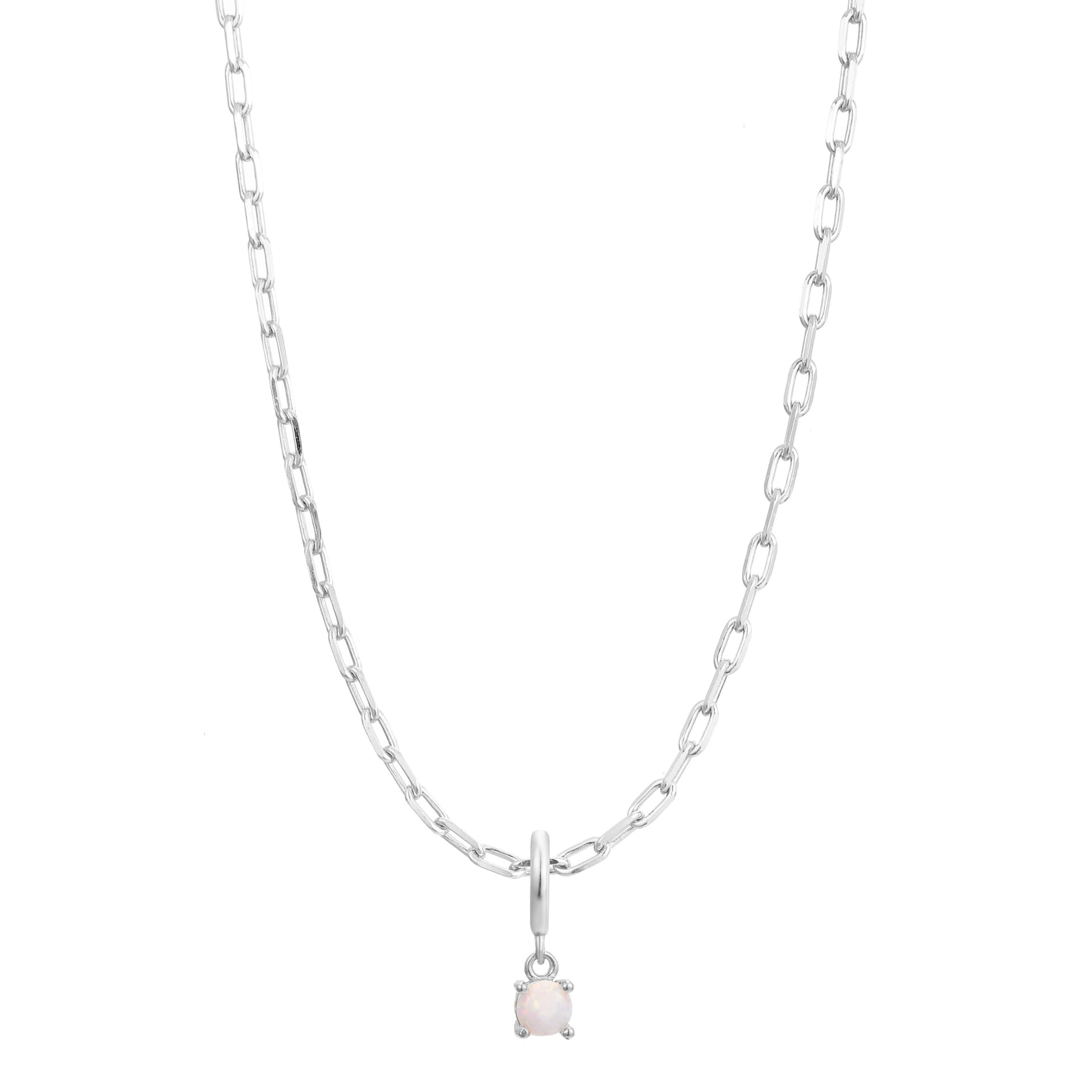 Gold Trip Gold Trip Women's October Birthstone Necklace in Silver