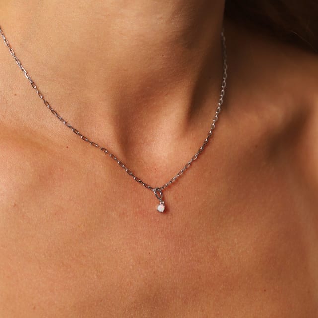 Gold Trip Gold Trip Women's October Birthstone Necklace in Silver - 2