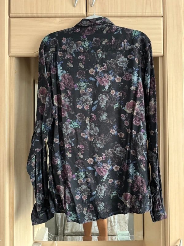 ASOS Mens ASOS Black Floral Pattern Shirt - L - 1