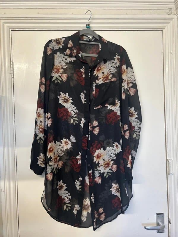 New Look black New Look longline blouse size 12