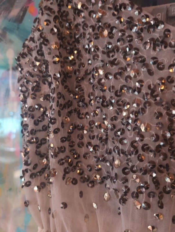 ASOS ASOS embellished gold bronze sequin party bodysuit SM 10