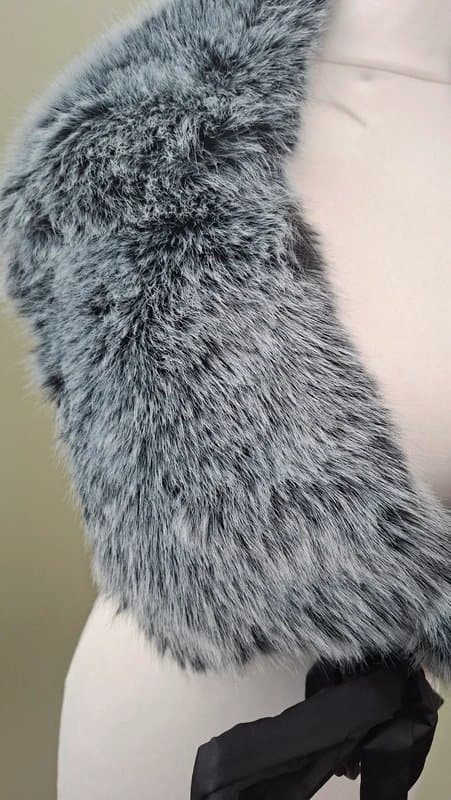 Betty Barclay Betty Barclay Faux Fur Black White Grey Stole with tie