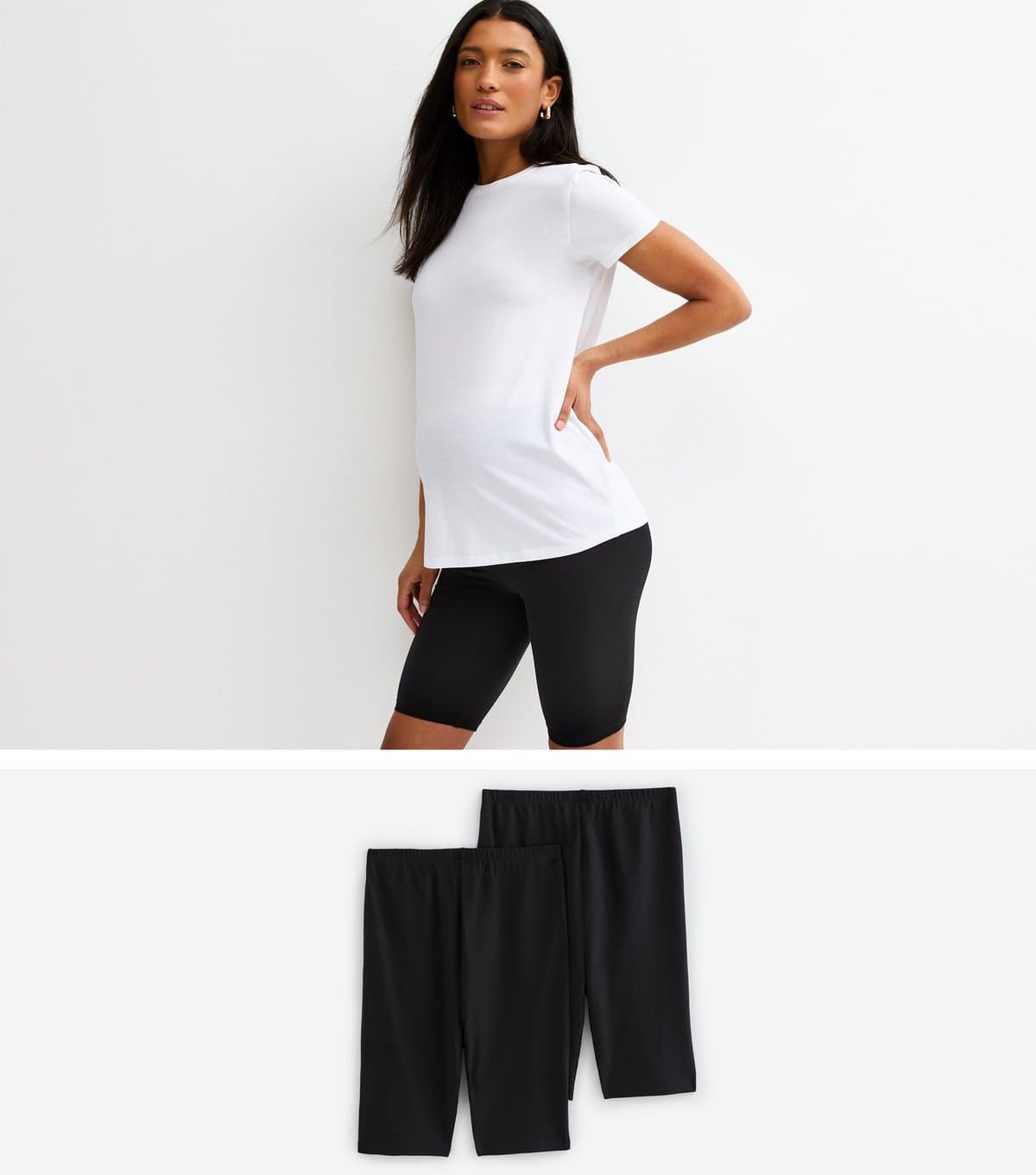 New Look Women's Maternity Pack of 2 Black Cycling Shorts New Look