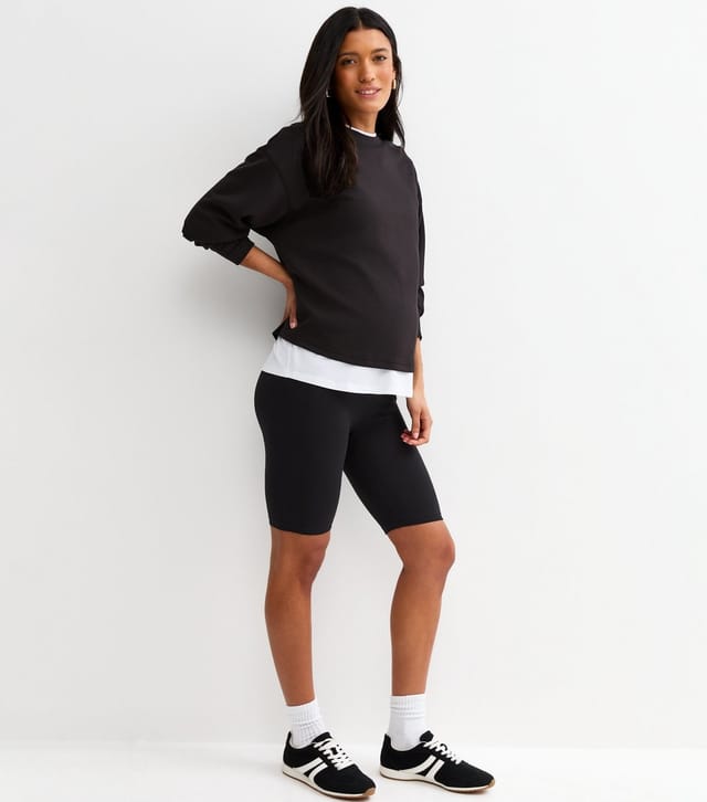 New Look Women's Maternity Pack of 2 Black Cycling Shorts New Look - 3