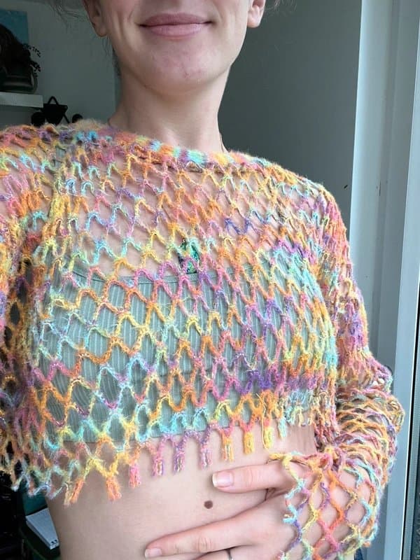 Bershka Bershka crochet colourful top