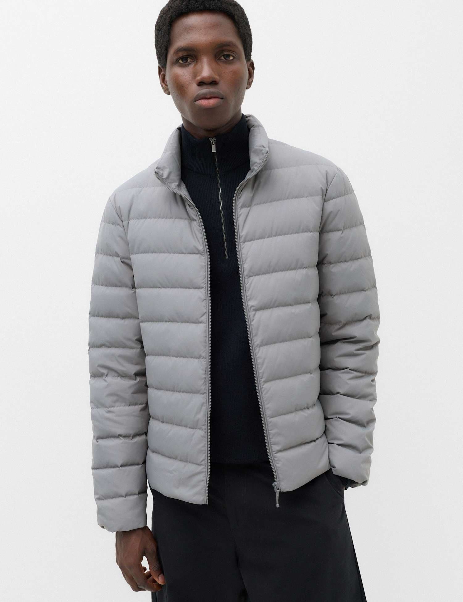 Marks & Spencer M&S Feather and Down Packaway Puffer Jacket Ash Grey