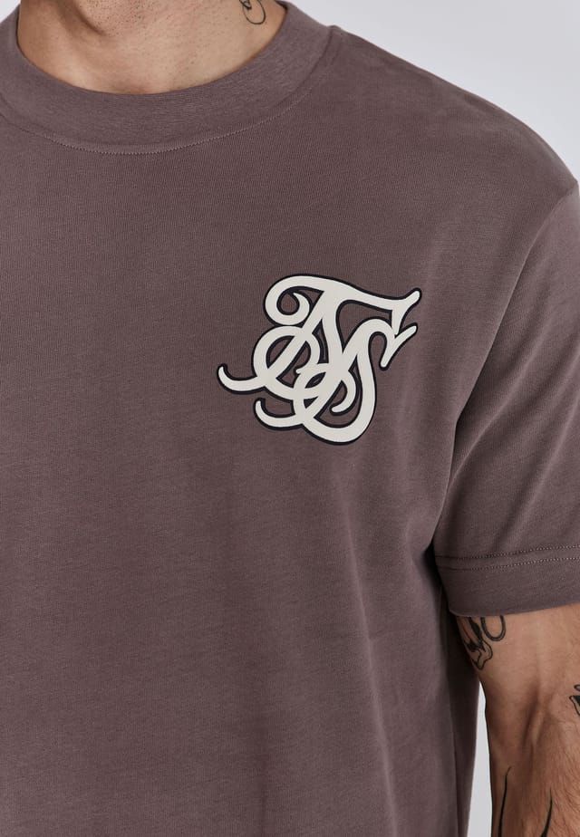SikSilk SikSilk Men's Logo T-Shirt in Brown - 2