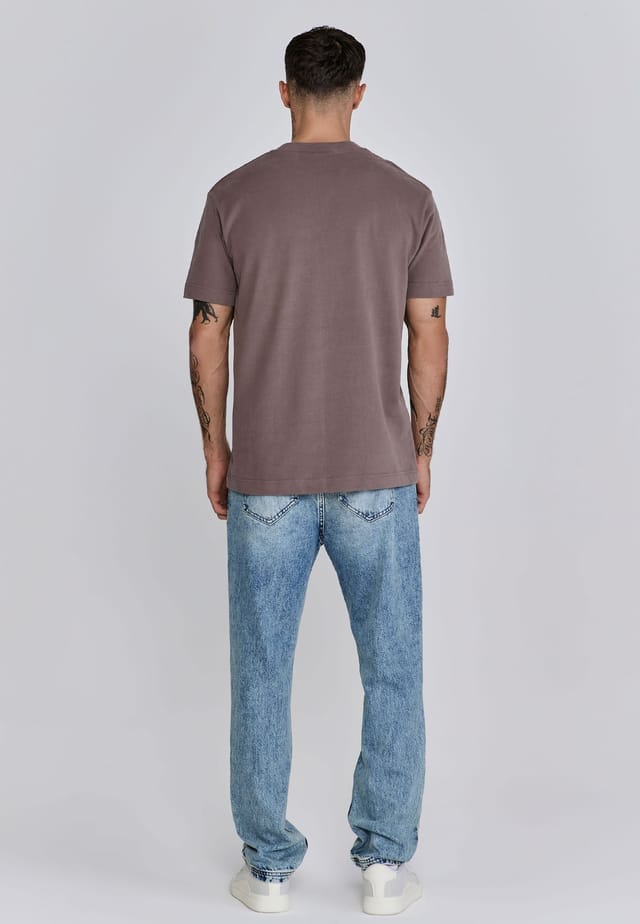 SikSilk SikSilk Men's Logo T-Shirt in Brown - 3