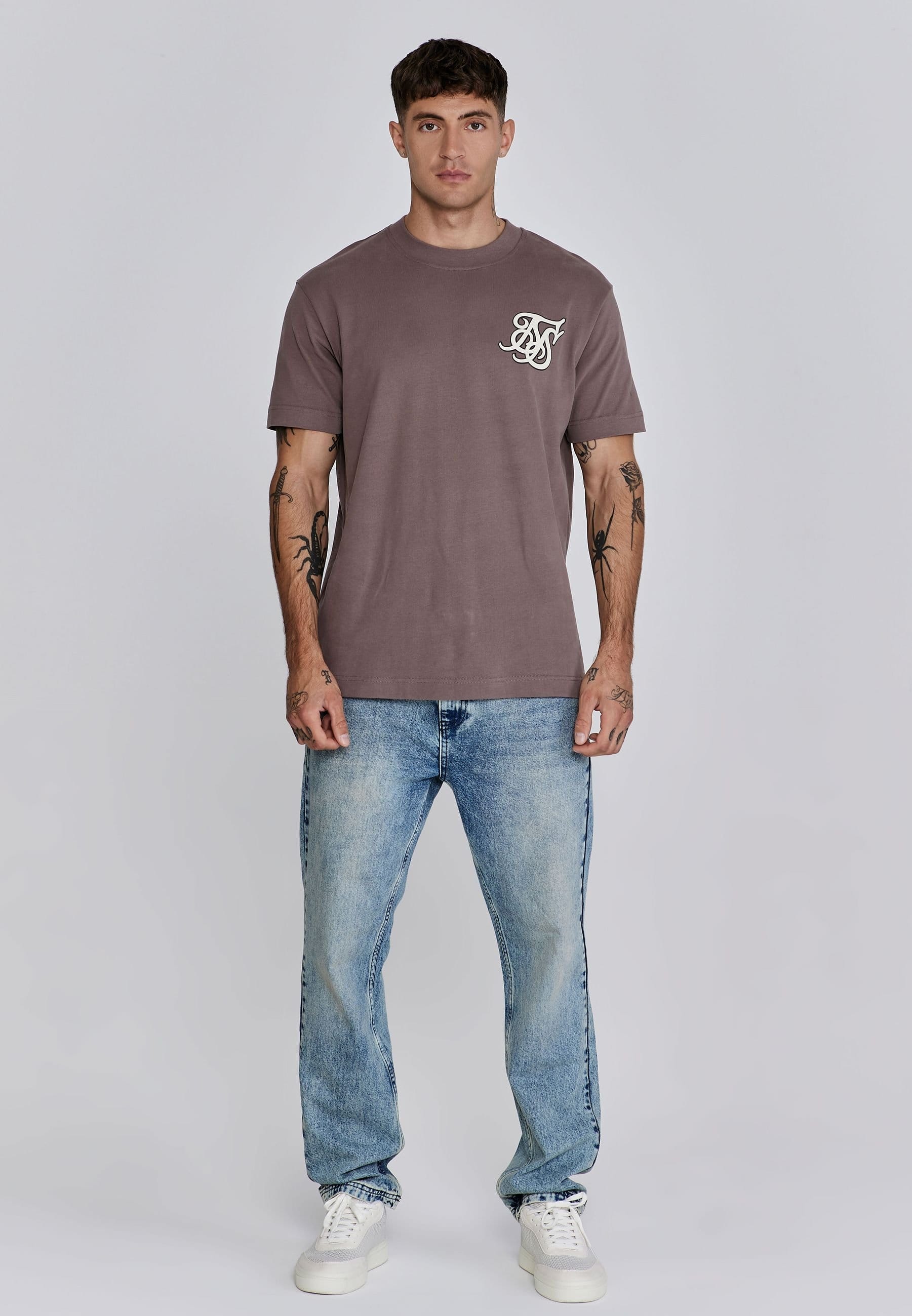 SikSilk SikSilk Men's Logo T-Shirt in Brown - 4