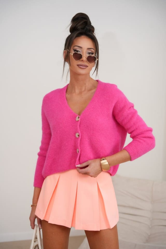 Love Lace Love Lace Women's Elegant Pleated Skirt Shorts with Concealed Zip in Peach - 2
