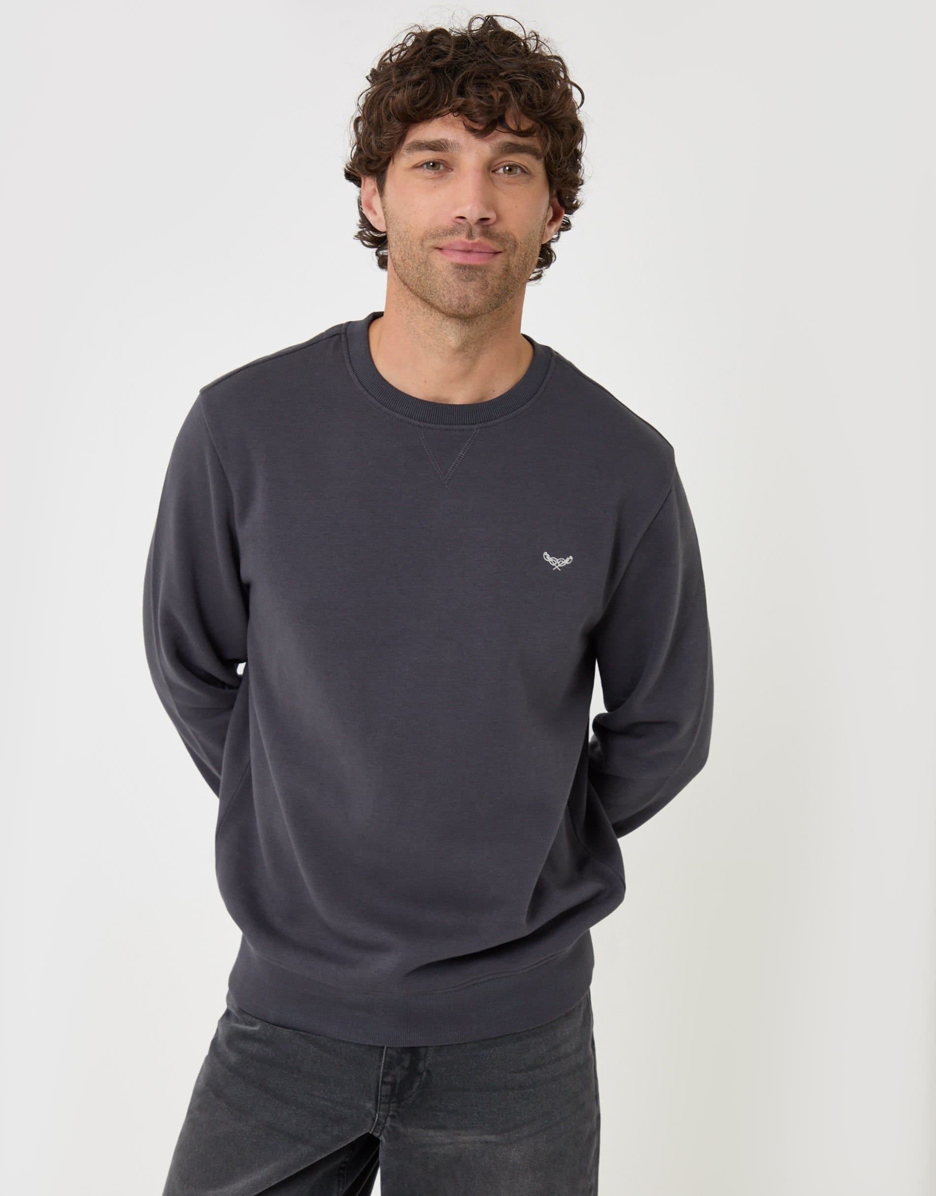 Threadbare threadbare Men's Cotton Rich Crew Neck Sweatshirt in Grey
