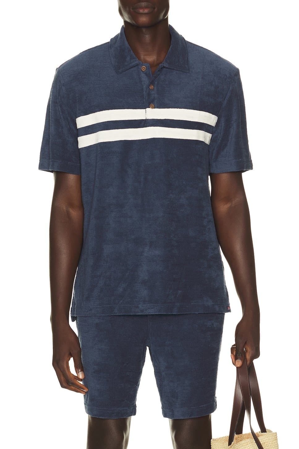 revolve Cabana Towel Terry Surf Stripe Polo