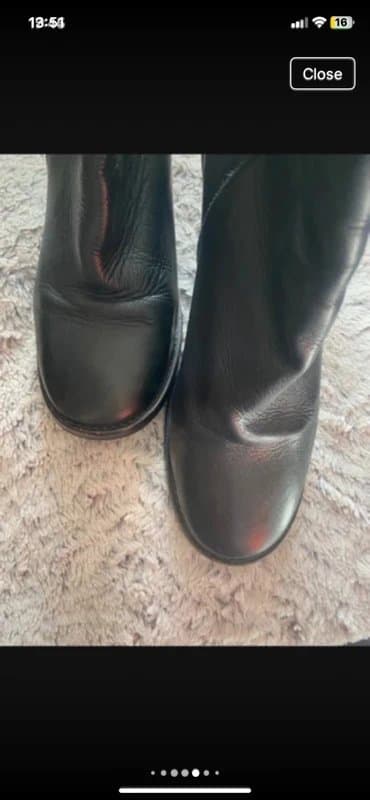 Topshop Topshop Black Real Leather Zip Detail Chunky Heeled Ankle Boots sz 5 Great Condition