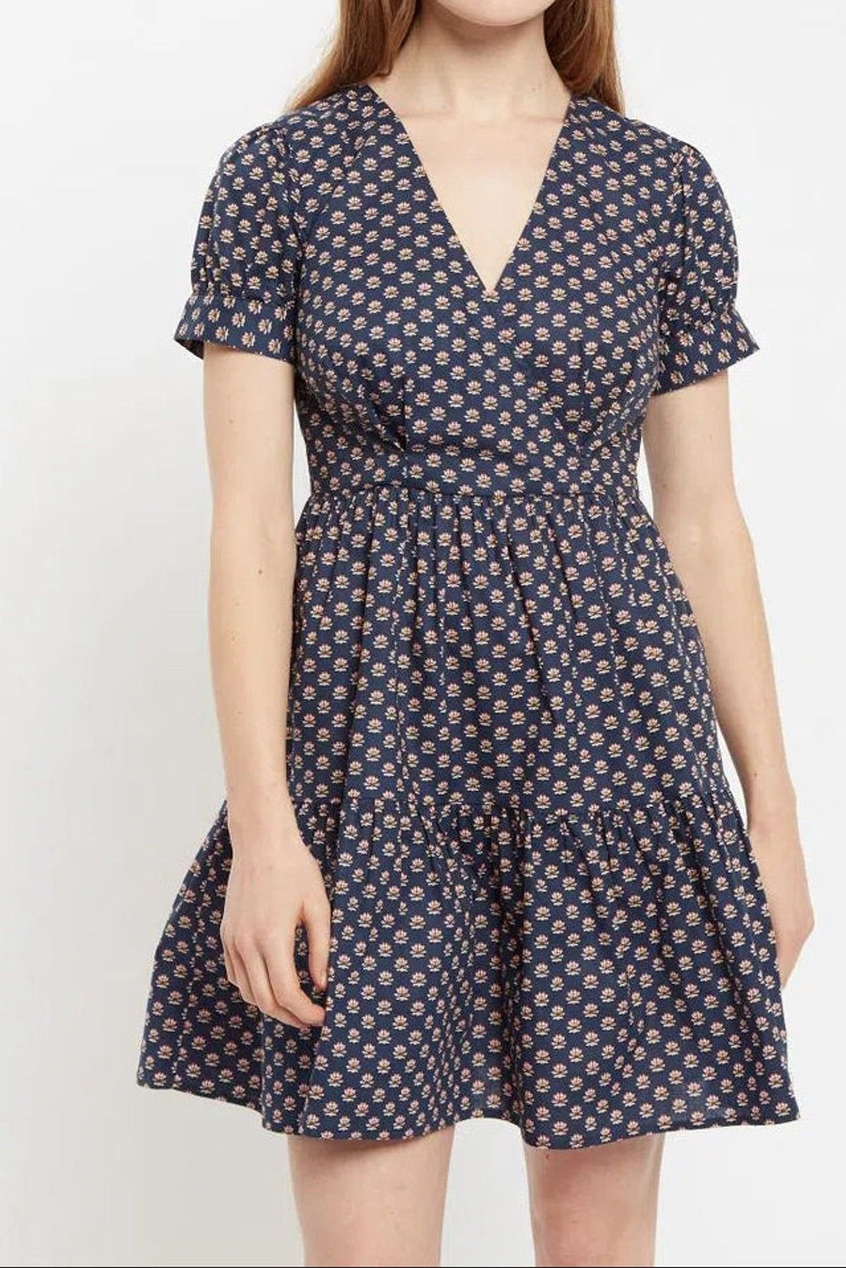 Louche Louche Women's Saara Jaipur Print Tiered Mini Dress in Blue - 2