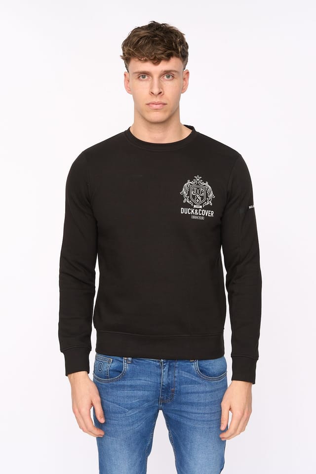 Duck&Cover Duck&Cover Men's Stoneham Functional Crew Neck Sweatshirt in Black - 2