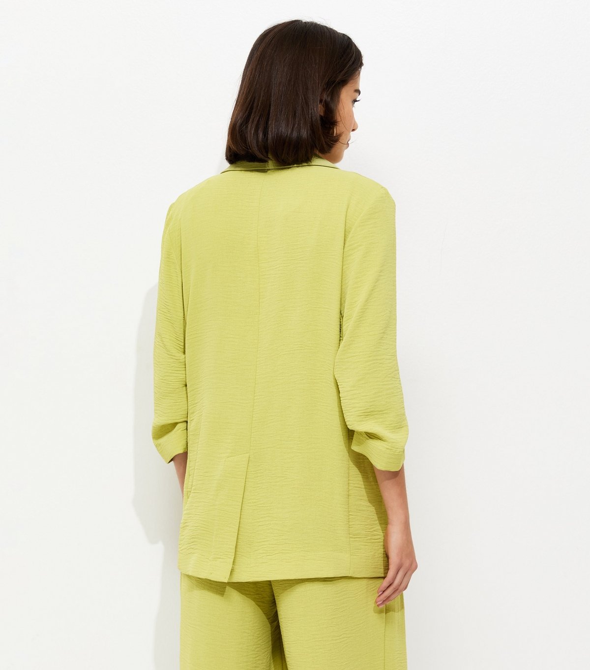 New Look Women's Bright Green Ruched Sleeve Blazer New Look - 4