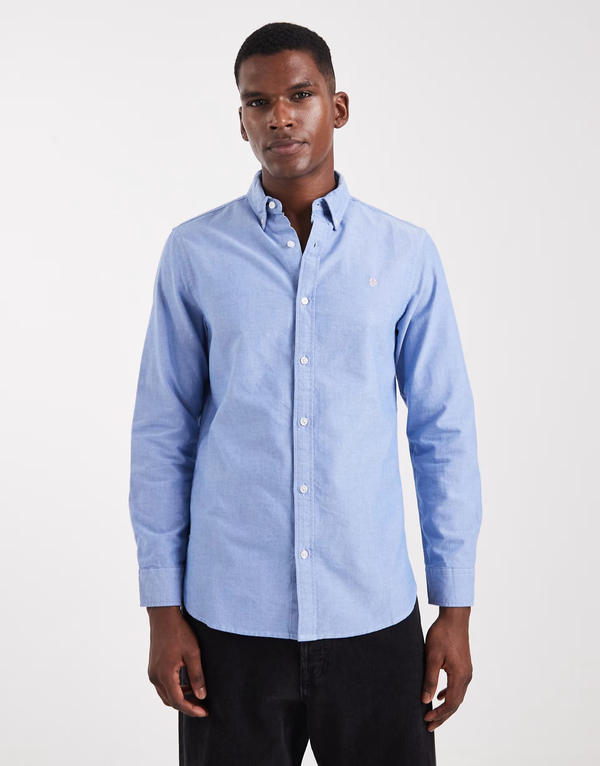 azure blue chambray oxford