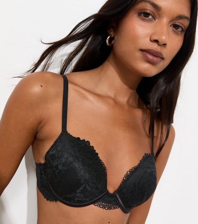 New Look Women's Black Lace T-Shirt Bra New Look - 2