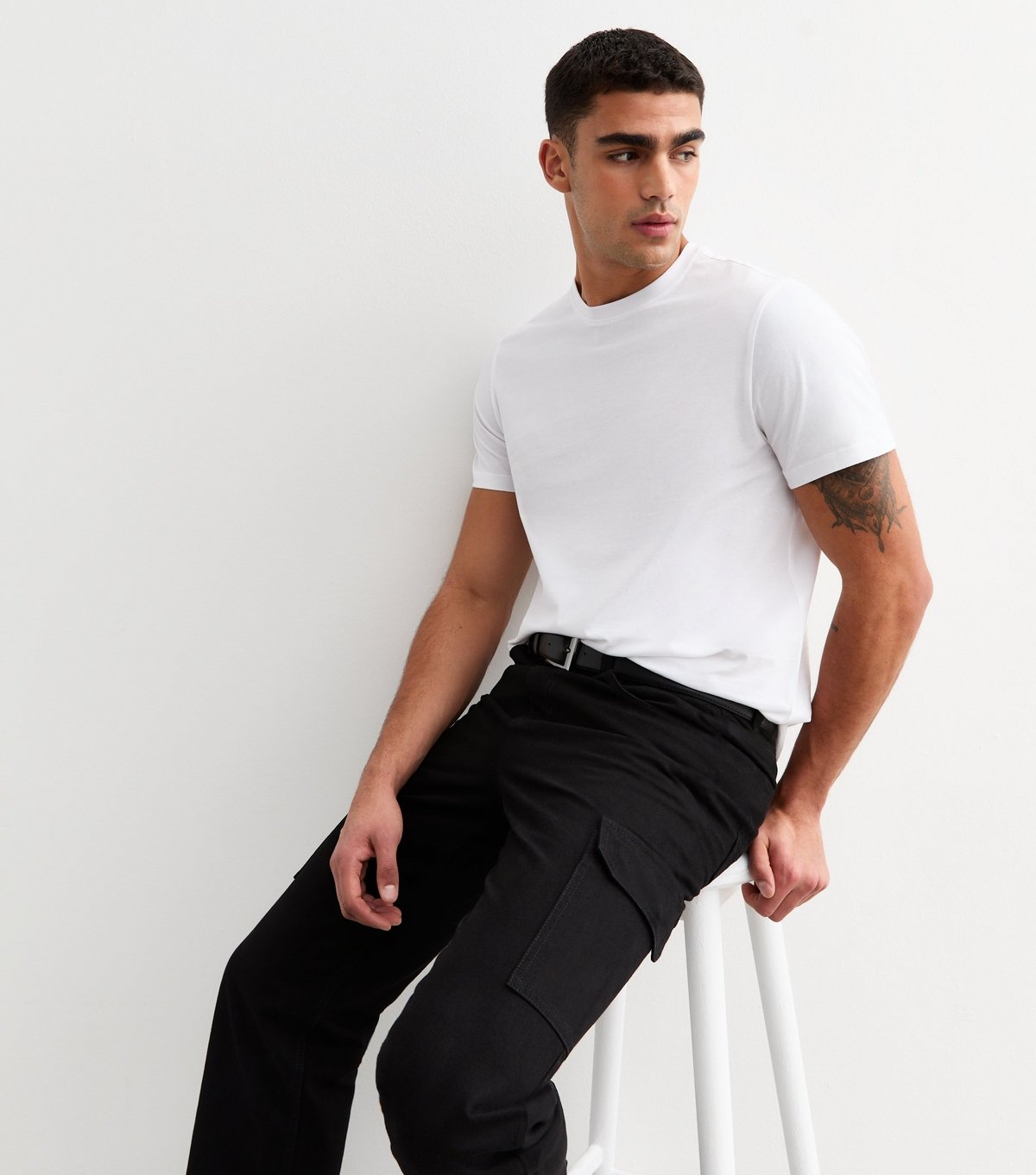 New Look Men's 2 Pack of White Regular Fit Cotton T-Shirts New Look - 2