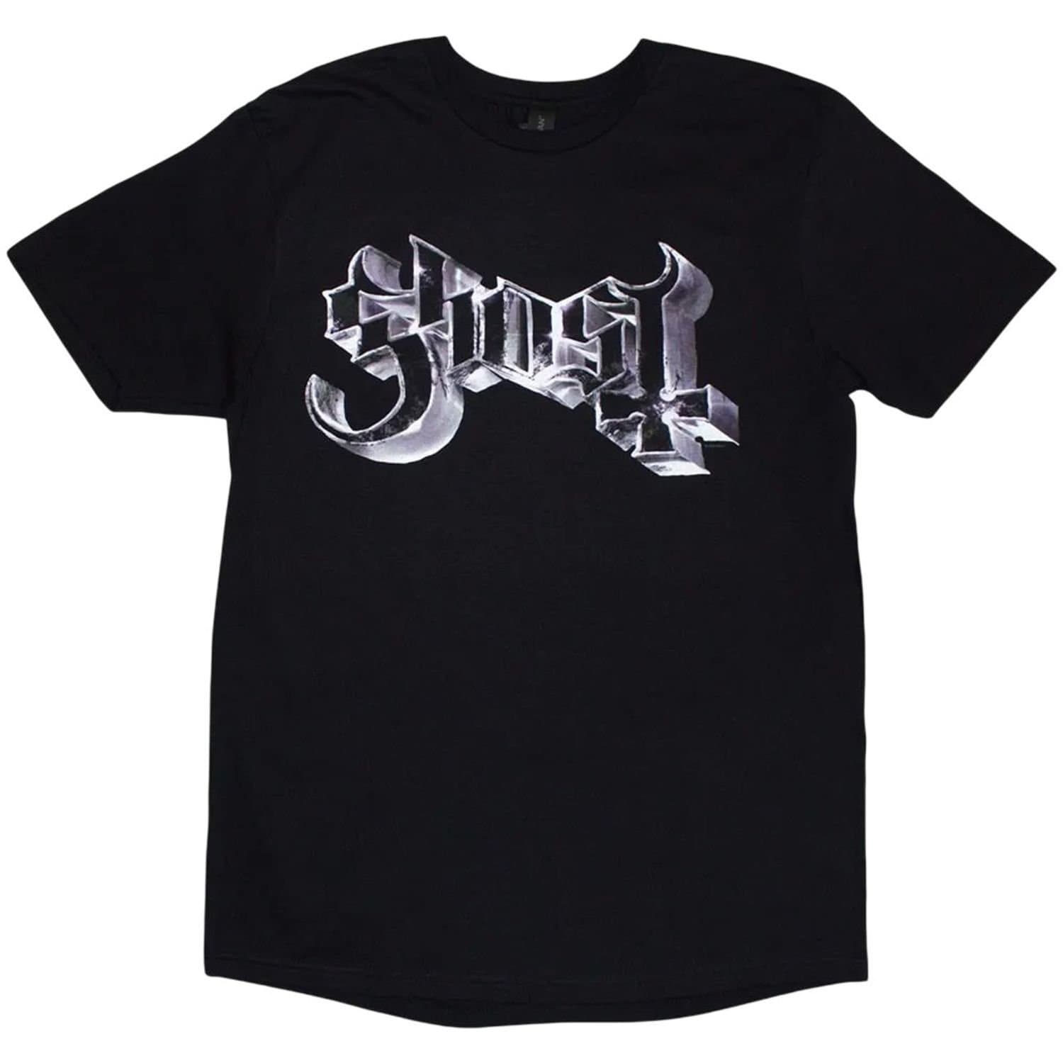 Ghost Ghost Men's Grucifix Metal Logo Back Print T-Shirt in Black