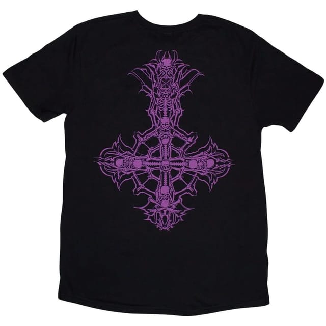 Ghost Ghost Men's Grucifix Metal Logo Back Print T-Shirt in Black - 2