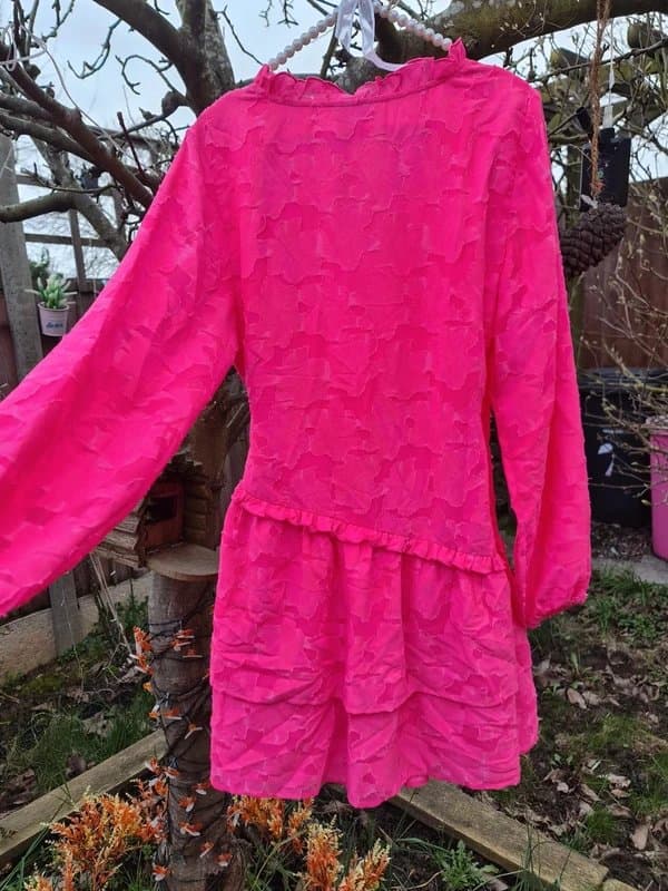 ASOS 💖 ASOS Design Hot Pink Ruffle Wrap Dress- UK 8- Brand New