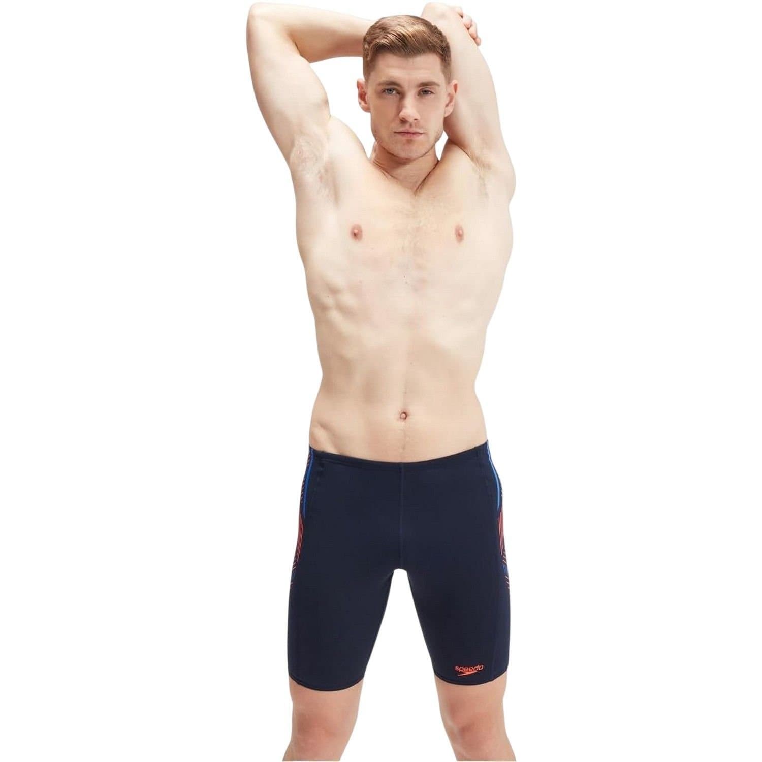 Speedo Speedo Men's Stripe Textile Technical Jammer Shorts in Navy