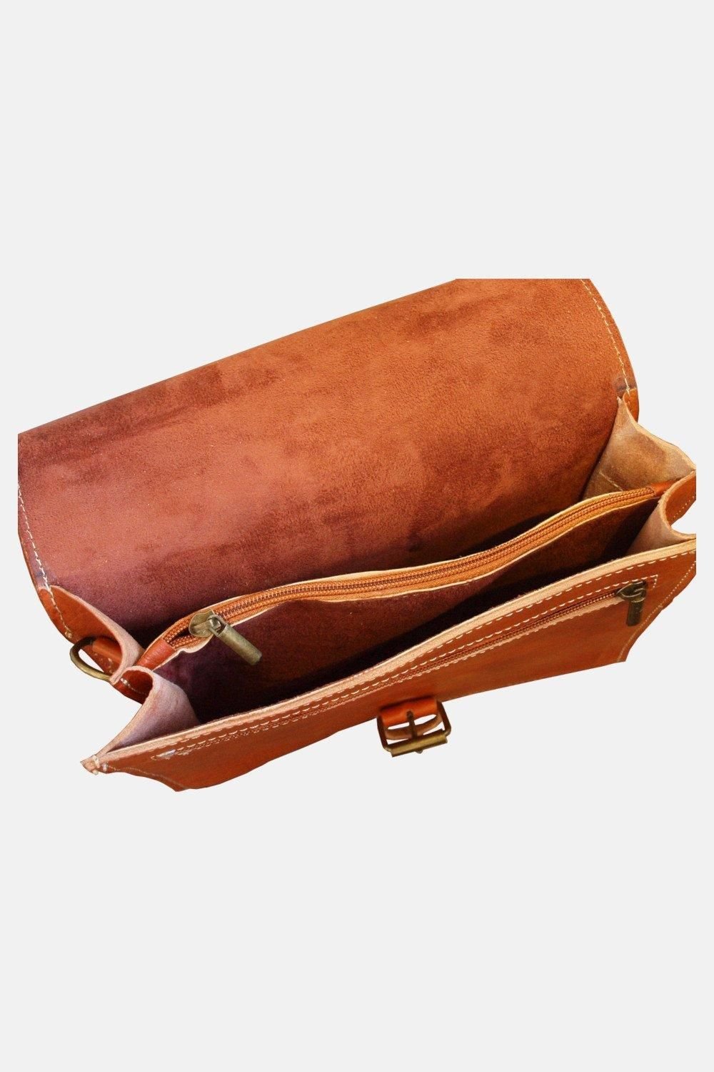 Berber Leather Berber Leather Women's 'The Casablanca' Mini Leather Satchel in Light Brown - 3