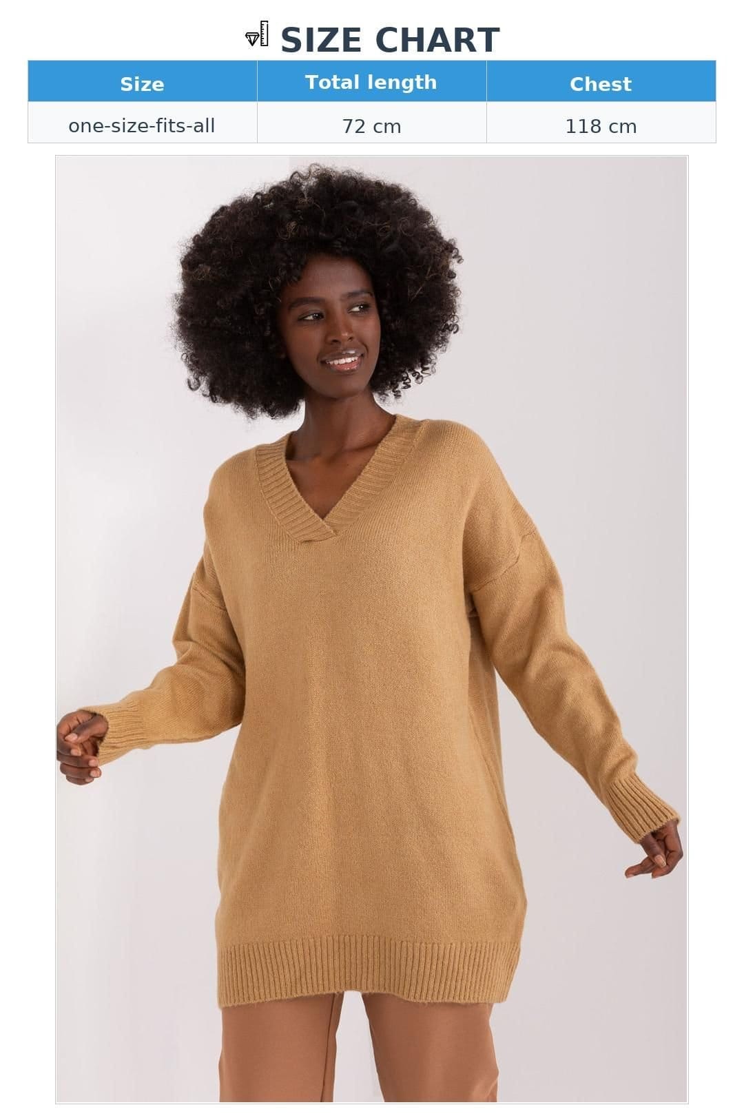 Love Lace Love Lace Women's Timeless Smooth Heart Neck Sweater in Brown - 4