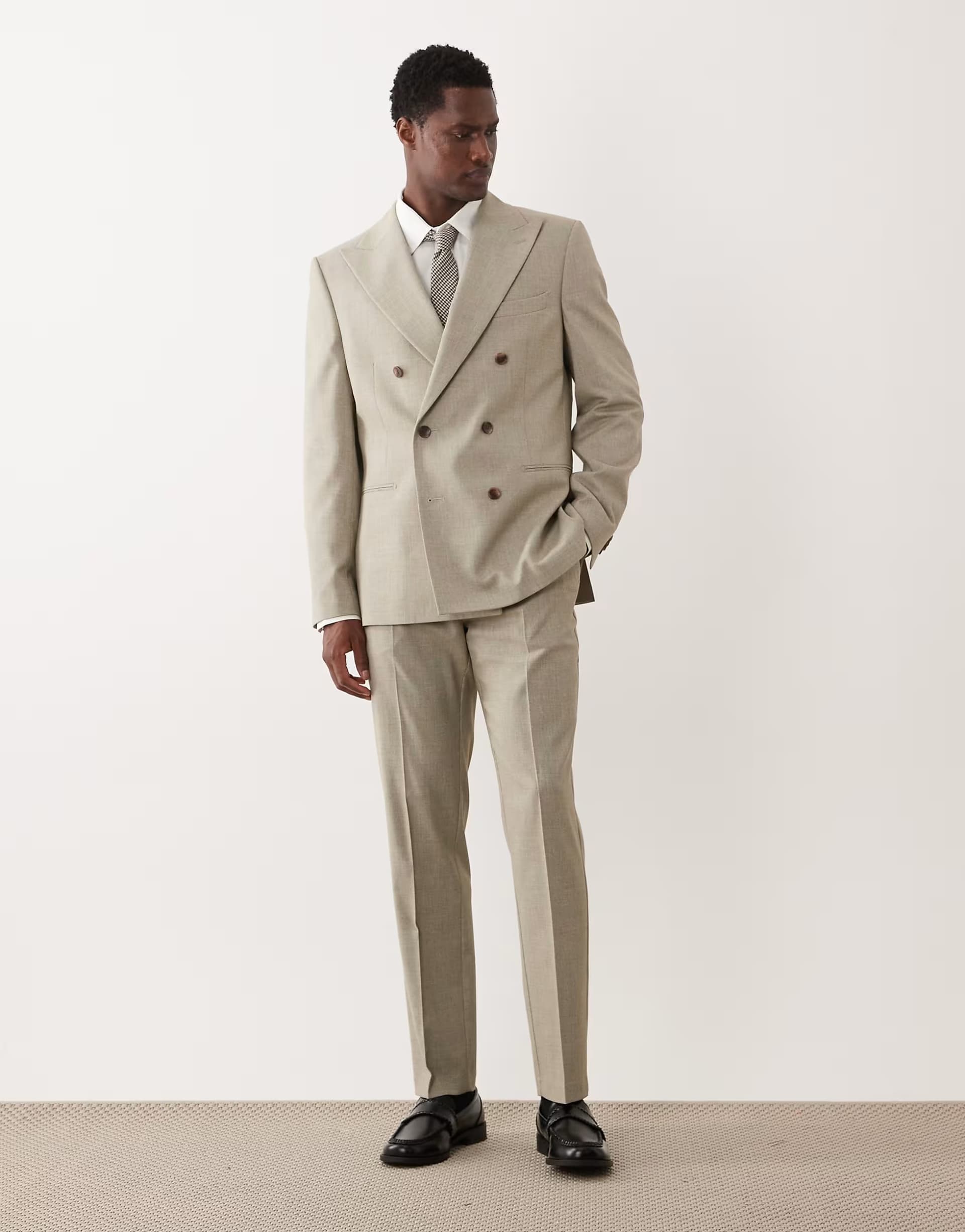 ASOS ASOS DESIGN slim suit trousers in light green melange