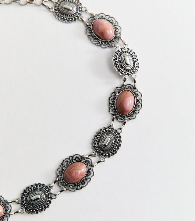 New Look Silver Western Disc Chain Belt New Look - 3