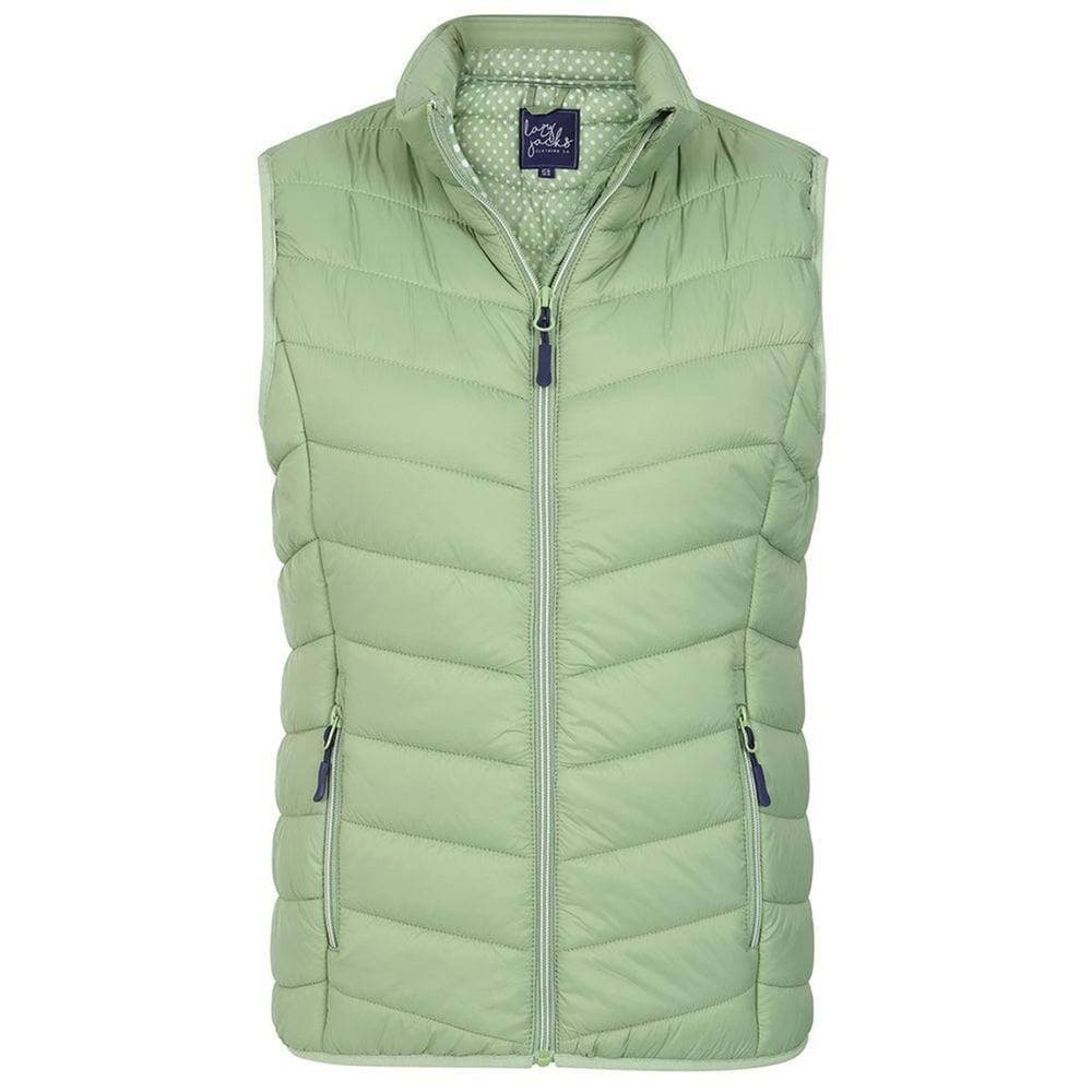 Lazy Jacks Lazy Jacks Women's Quilted Gilet in Light Green