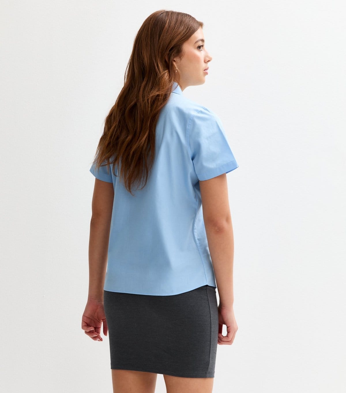 New Look Girls' Pack Of 2 Light Blue Regular Short Sleeve Shirts School New Look - 4