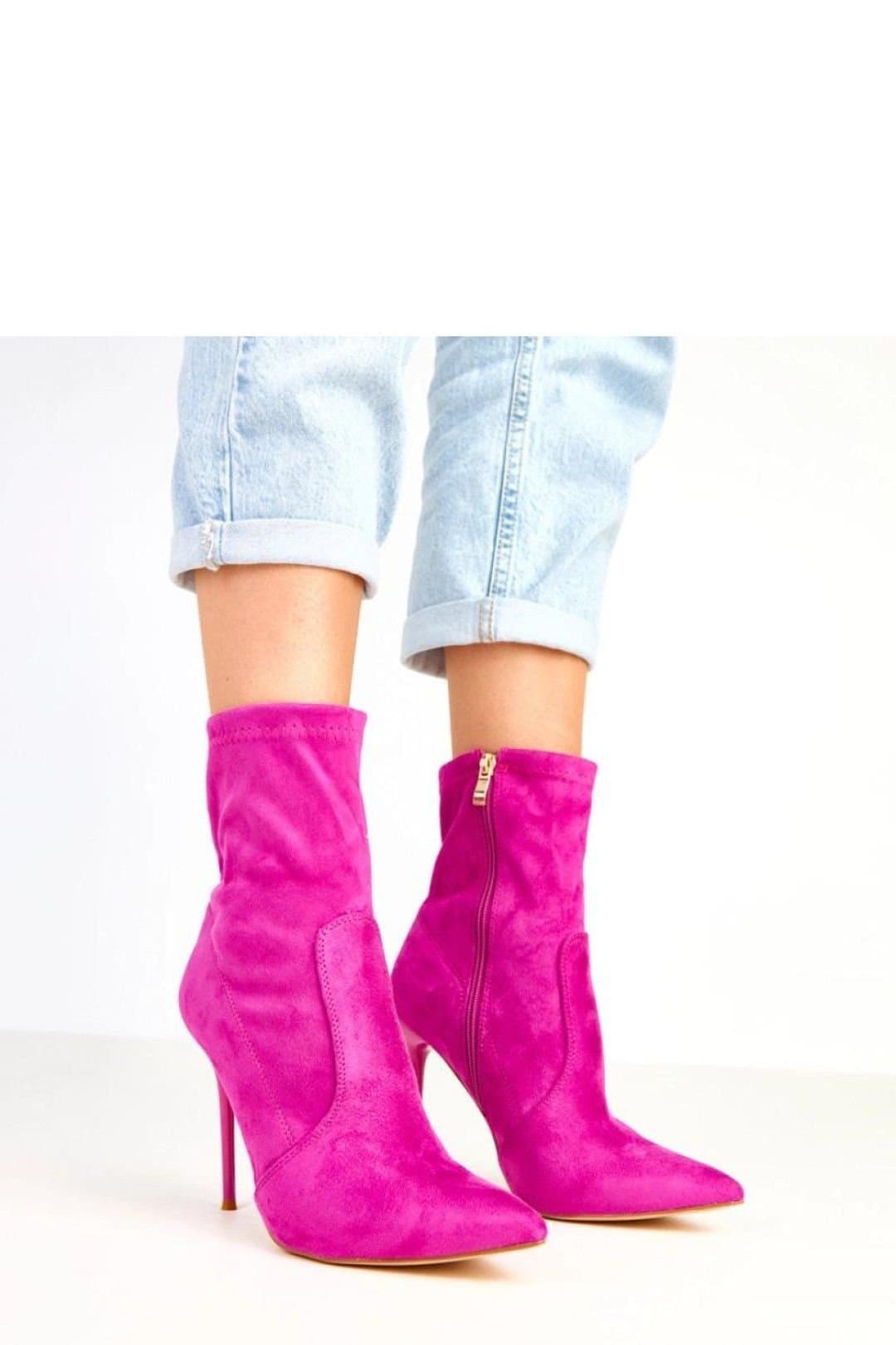 Love Lace Love Lace Violet Suede Ankle Boots with Stiletto Heel