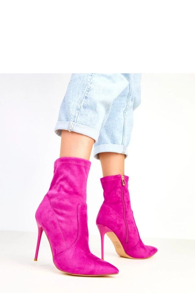 Love Lace Love Lace Women's Sleek Suede Ankle Boots with Pointed Toe Stiletto Heel Zip in Violet - 3