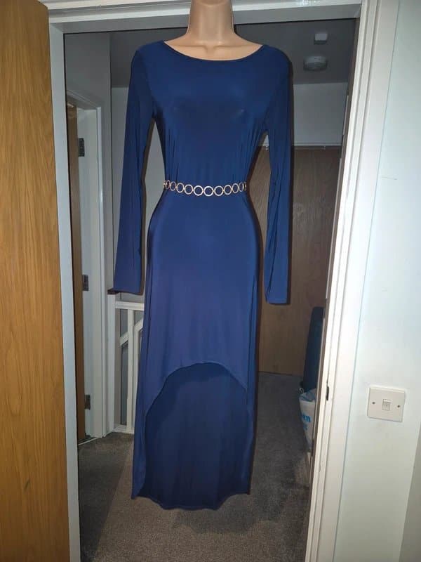 PrettyLittleThing Pretty little thing blue long sleeve dress size 8