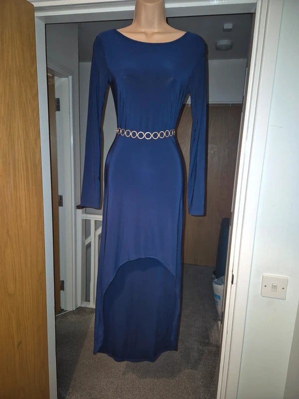 PrettyLittleThing Blue Long Sleeve Dress Size 8