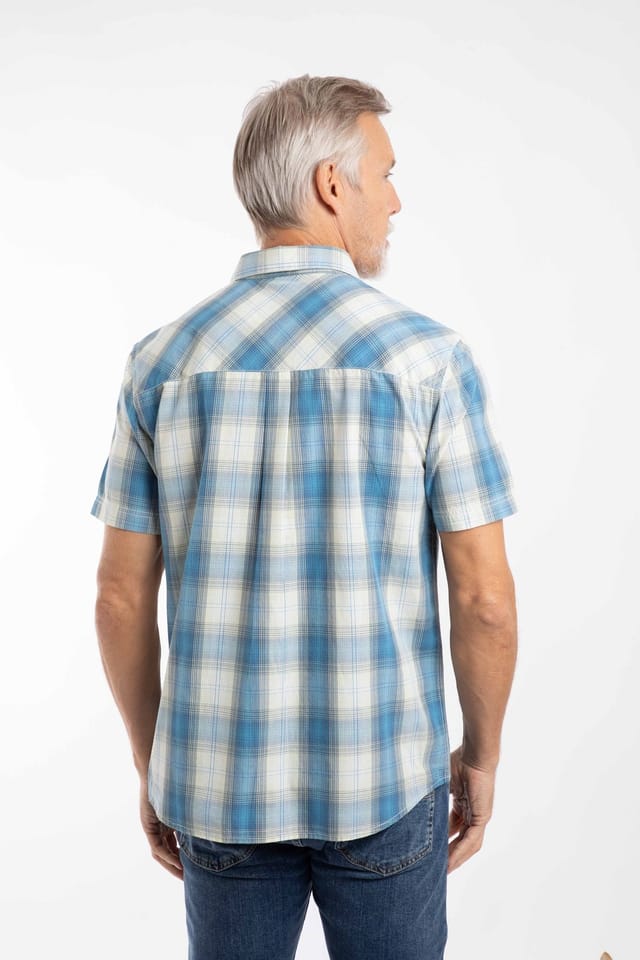 Weird Fish Weird Fish Men's Judd Short Sleeve Check Shirt in Light Green - 3