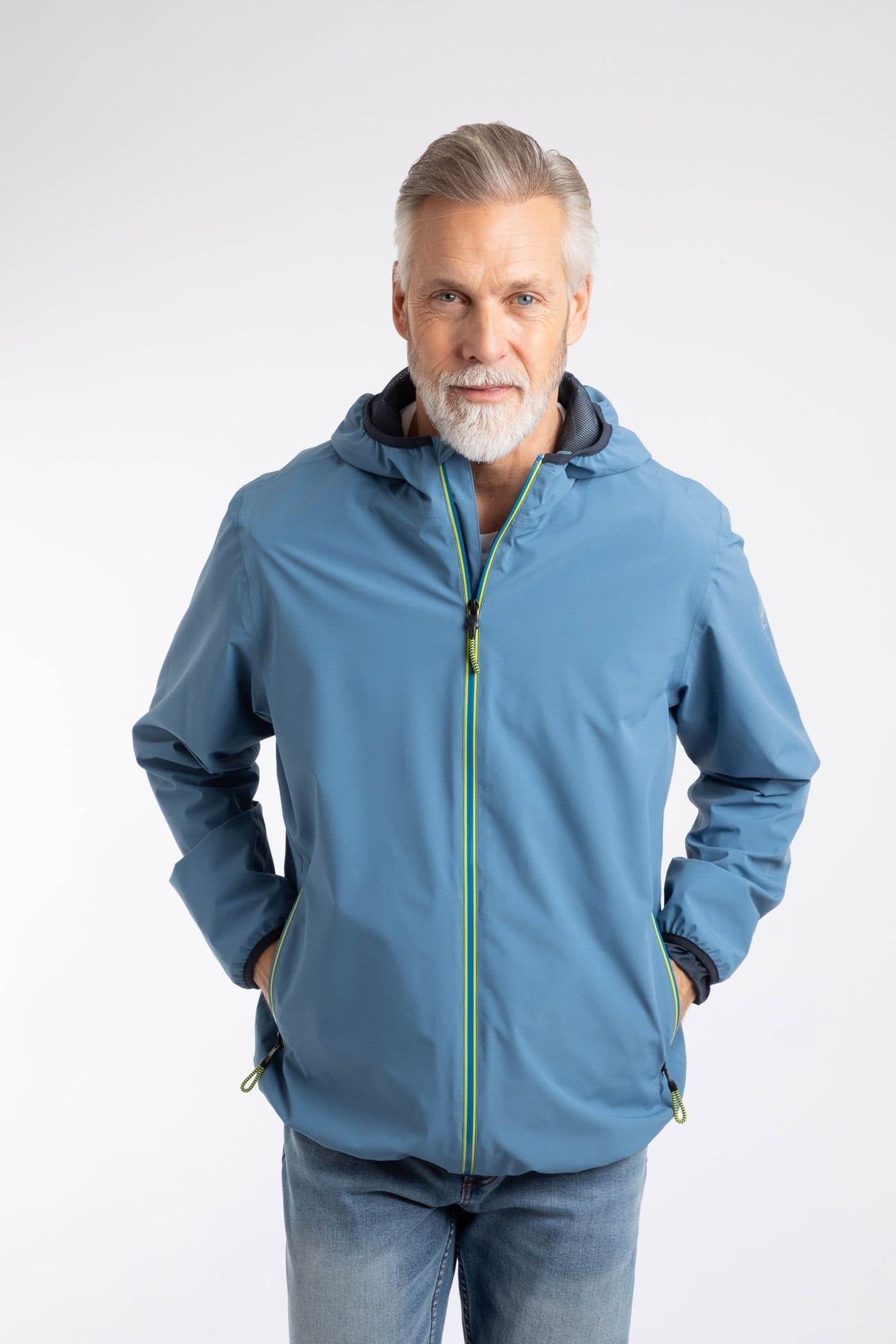 Weird Fish Weird Fish Men's Ferdinand Waterproof Packable Jacket in Mid Blue