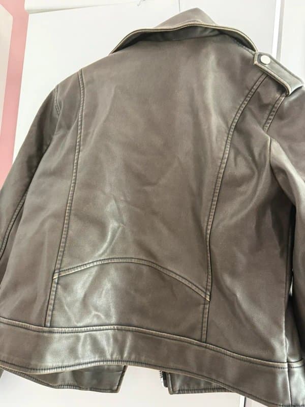 New Look New Look Faux Leather Heavy Biker Jacket Washed Colour