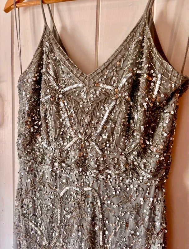 Quiz QUIZ 12 silver sequined evening/prom dress