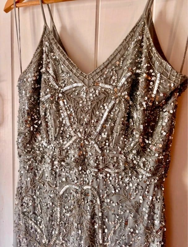 Quiz Silver Sequin Evening/Prom Dress Size 12