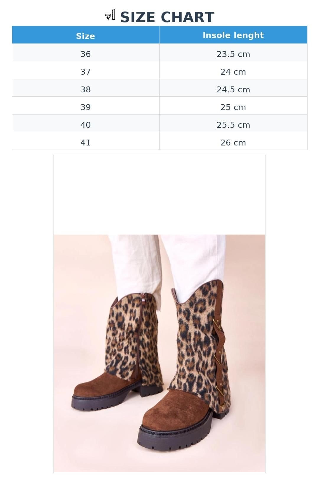 Love Lace Love Lace Women's Kaylia Brown Leopard Print Rolled Up Shaft Flat Ankle Boots - 4