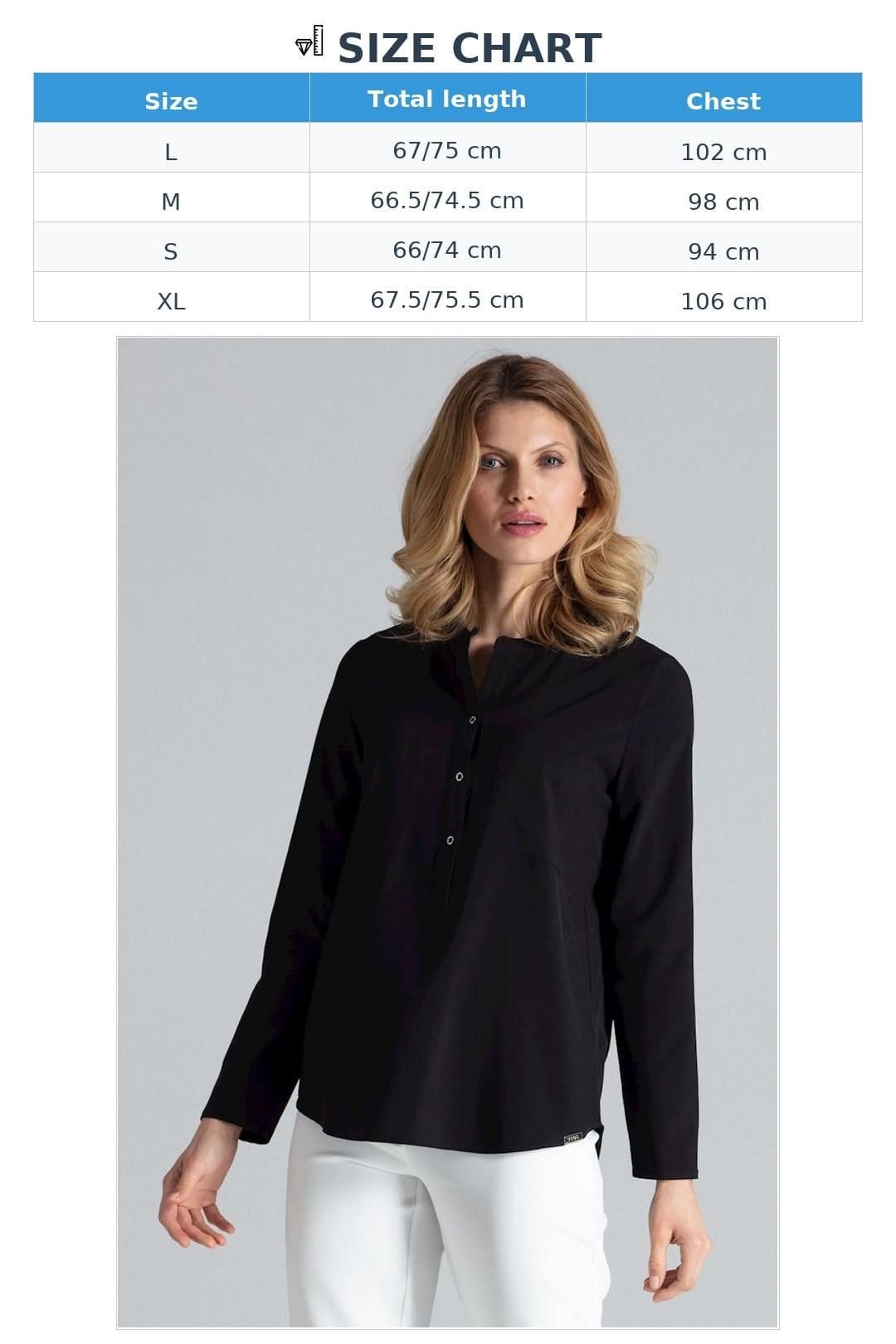 Love Lace Love Lace Women's Classic Long Sleeve Snap Blouse with Pocket in Black - 4