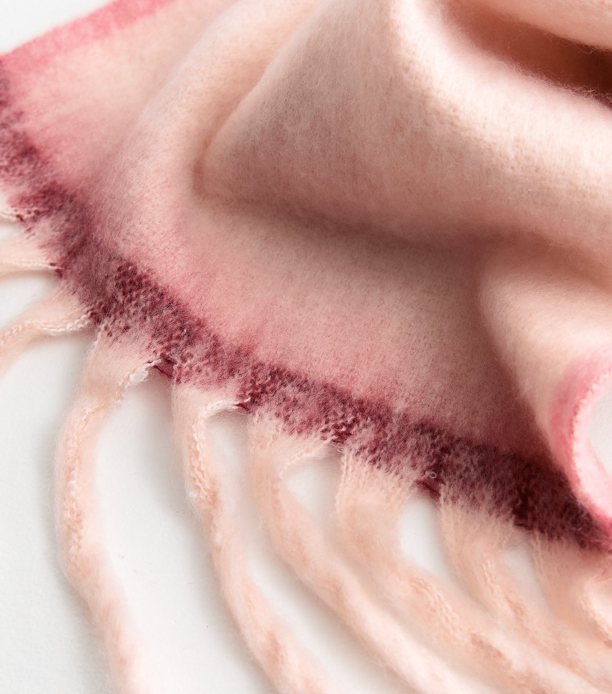 New Look Pink Heavyweight Contrast Border Brushed Scarf New Look - 3